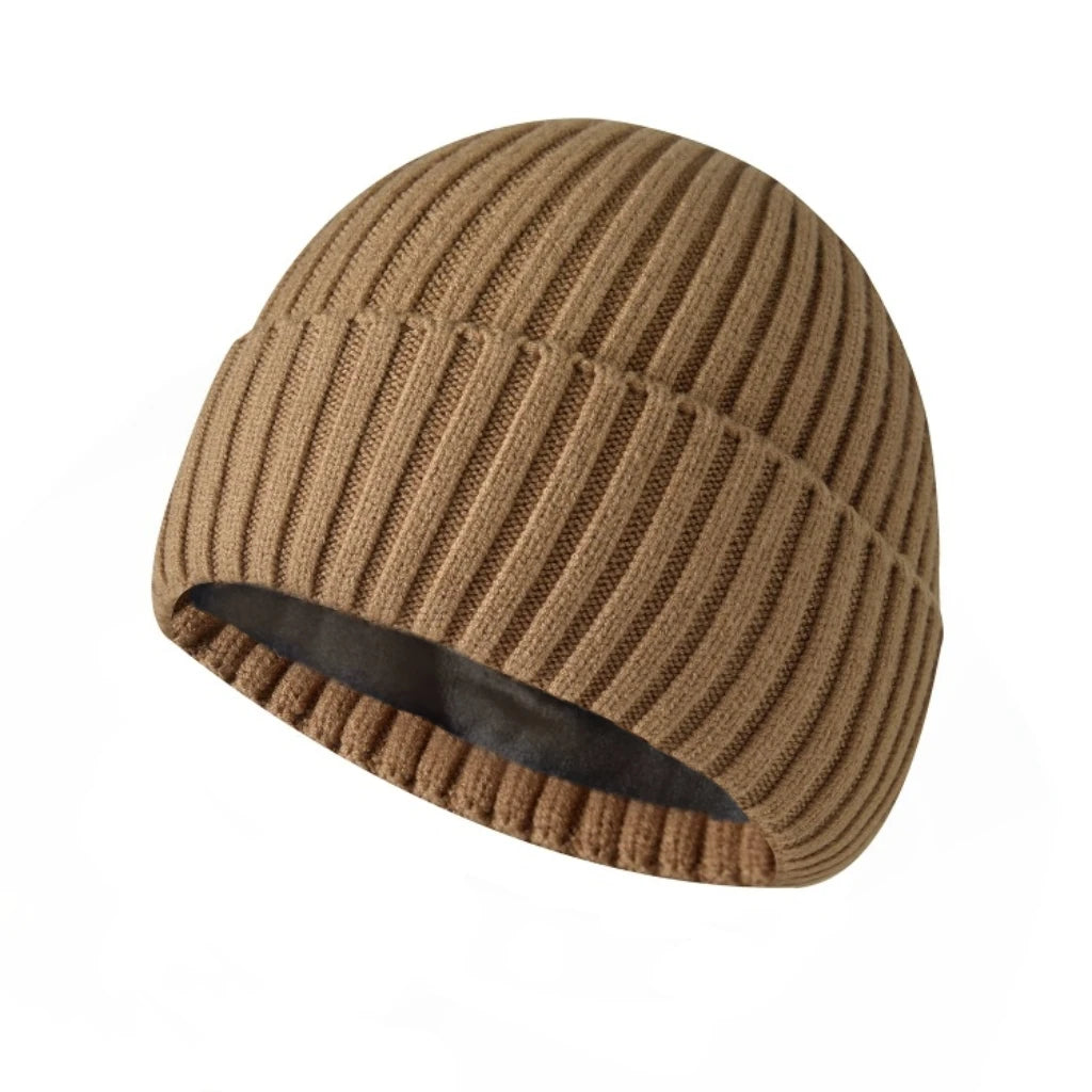 Beaira Winter inner velvet thickened warm adult unisex woolen knitted hat Skullies & Beanies