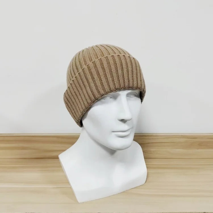 Beaira Winter inner velvet thickened warm adult unisex woolen knitted hat Skullies & Beanies