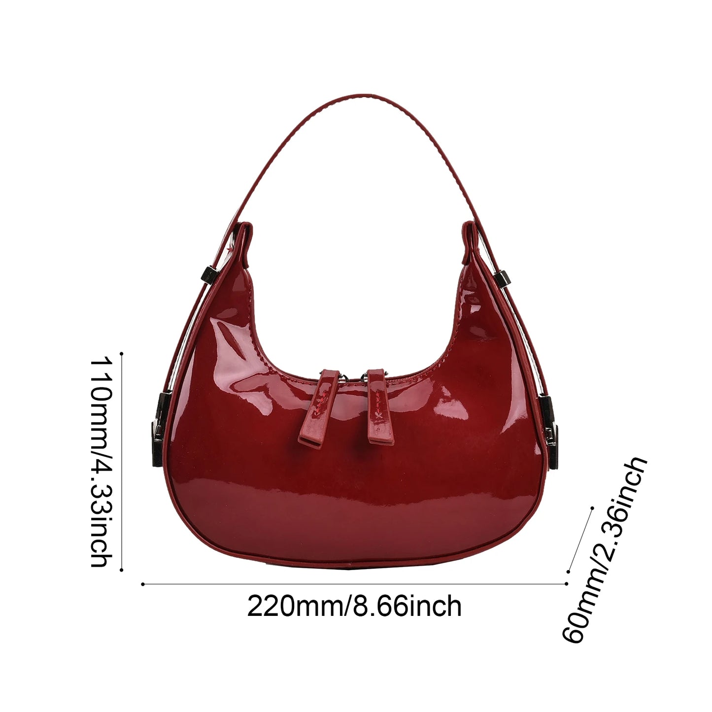 Beaira Women Leather Shoulder Bag Casual Vintage Tote Bag Zipper Crescent Bag Underarm Bag Travel Dating Purse