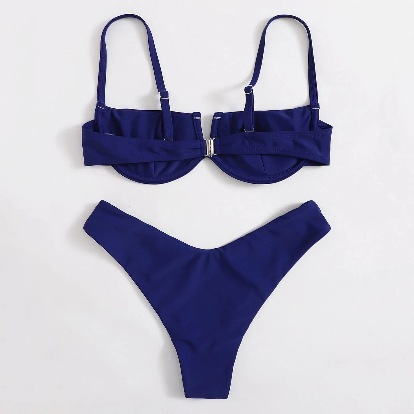 Beaira Women'S Bikinis Trend Women'S Summer Fashion Steel Push Up Two Piece Swimsuit Sexy Bikini Solid Trajes De BañO Mujer