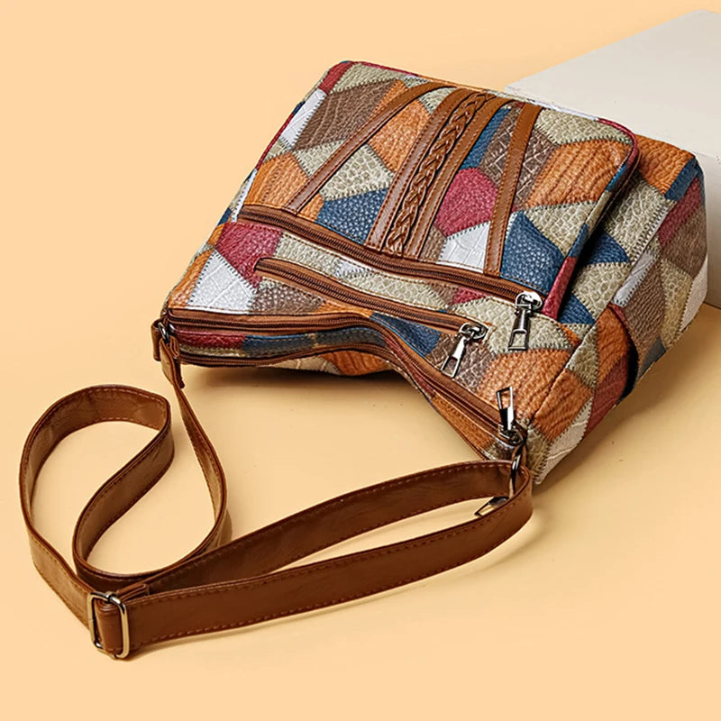 Beaira Women's Elegant Vintage Crossbody Bag Trendy HandBag Fashion Multi-pockets Shoulder Bag All-match Retro Crossbody Bag for Daily