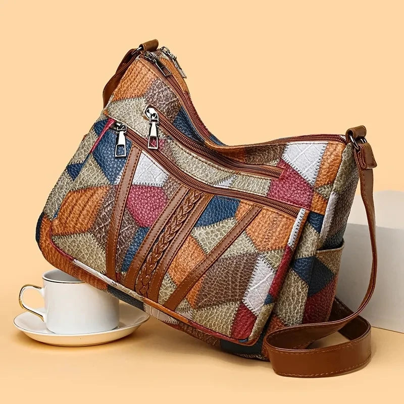 Beaira Women's Elegant Vintage Crossbody Bag Trendy HandBag Fashion Multi-pockets Shoulder Bag All-match Retro Crossbody Bag for Daily