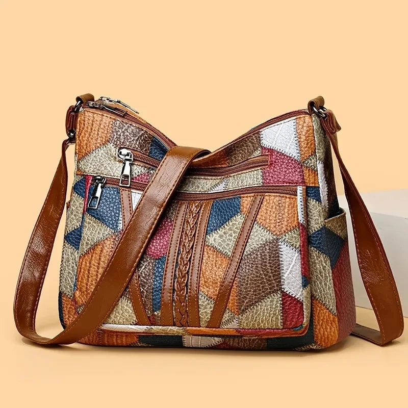 Beaira Women's Elegant Vintage Crossbody Bag Trendy HandBag Fashion Multi-pockets Shoulder Bag All-match Retro Crossbody Bag for Daily