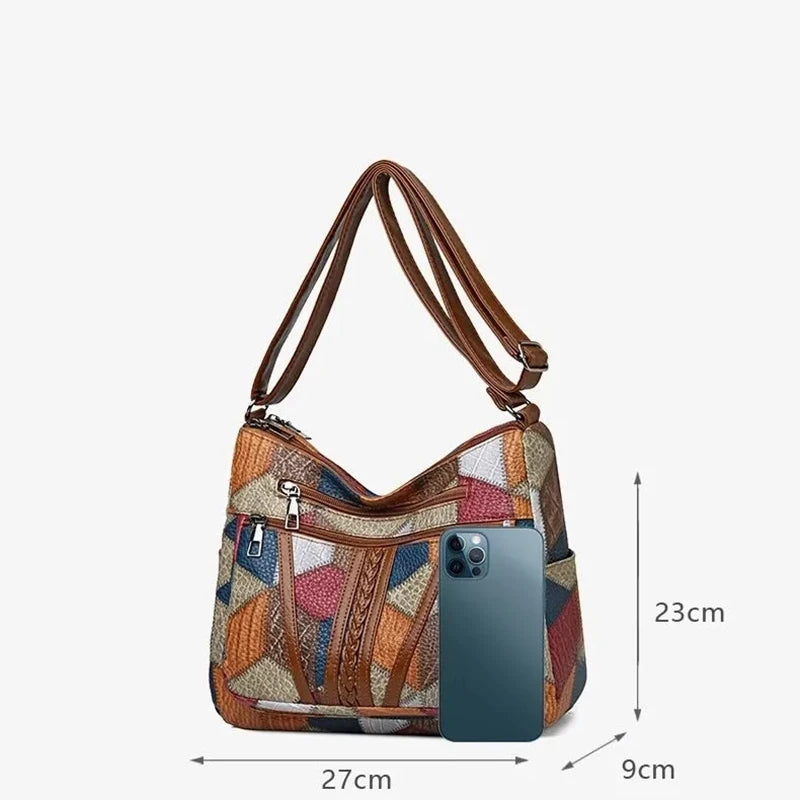 Beaira Women's Elegant Vintage Crossbody Bag Trendy HandBag Fashion Multi-pockets Shoulder Bag All-match Retro Crossbody Bag for Daily