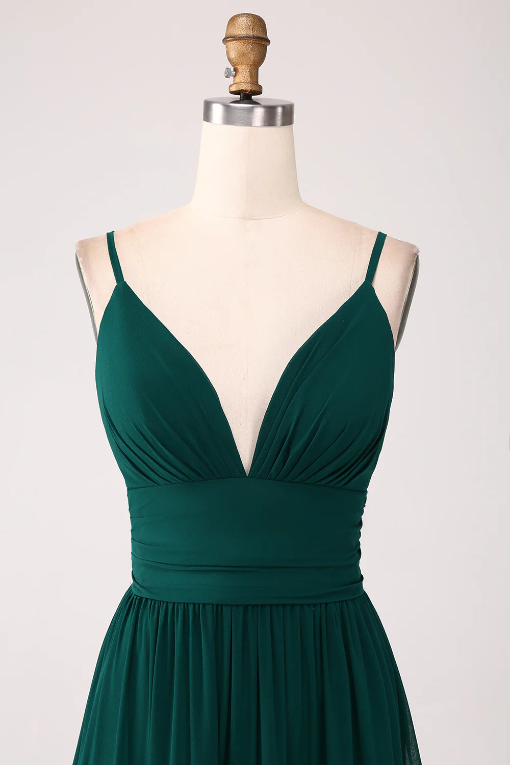 Beaira Spaghetti Straps Tiered Prom Dress with Pleated