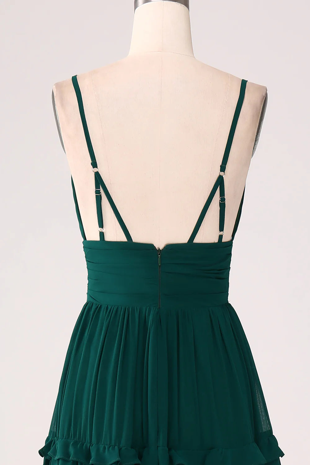 Beaira Spaghetti Straps Tiered Prom Dress with Pleated