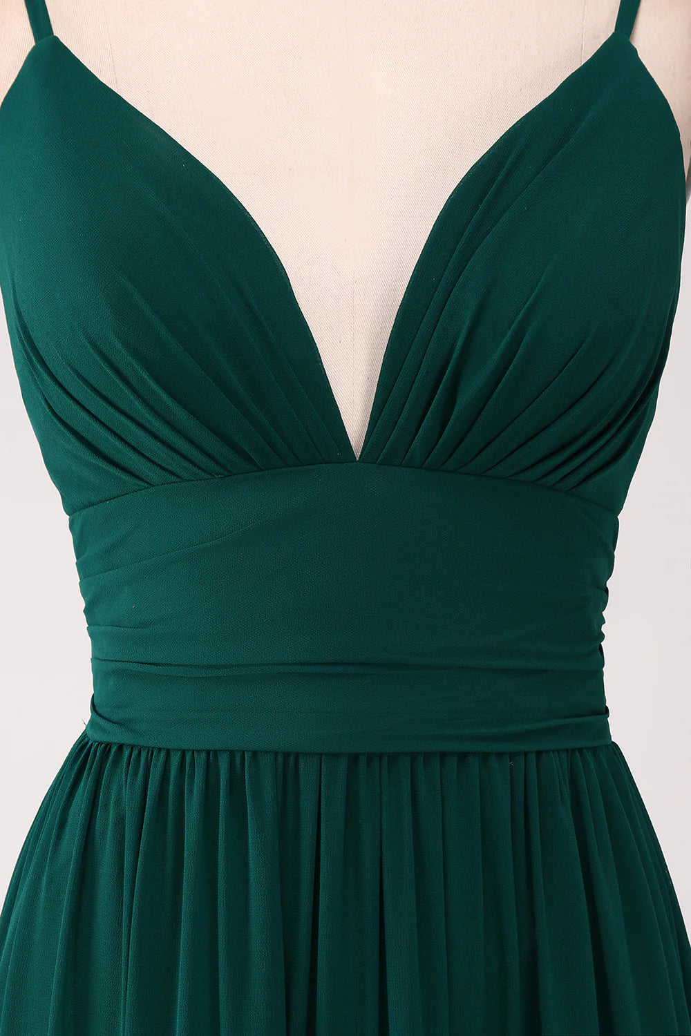 Beaira Spaghetti Straps Tiered Prom Dress with Pleated