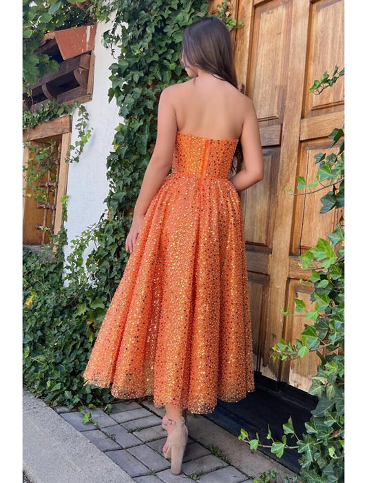 A-Line Prom Dresses Sparkle & Shine Dress Cocktail Party Wedding Party Floor Length Sleeveless Sweetheart Lace with Sequin