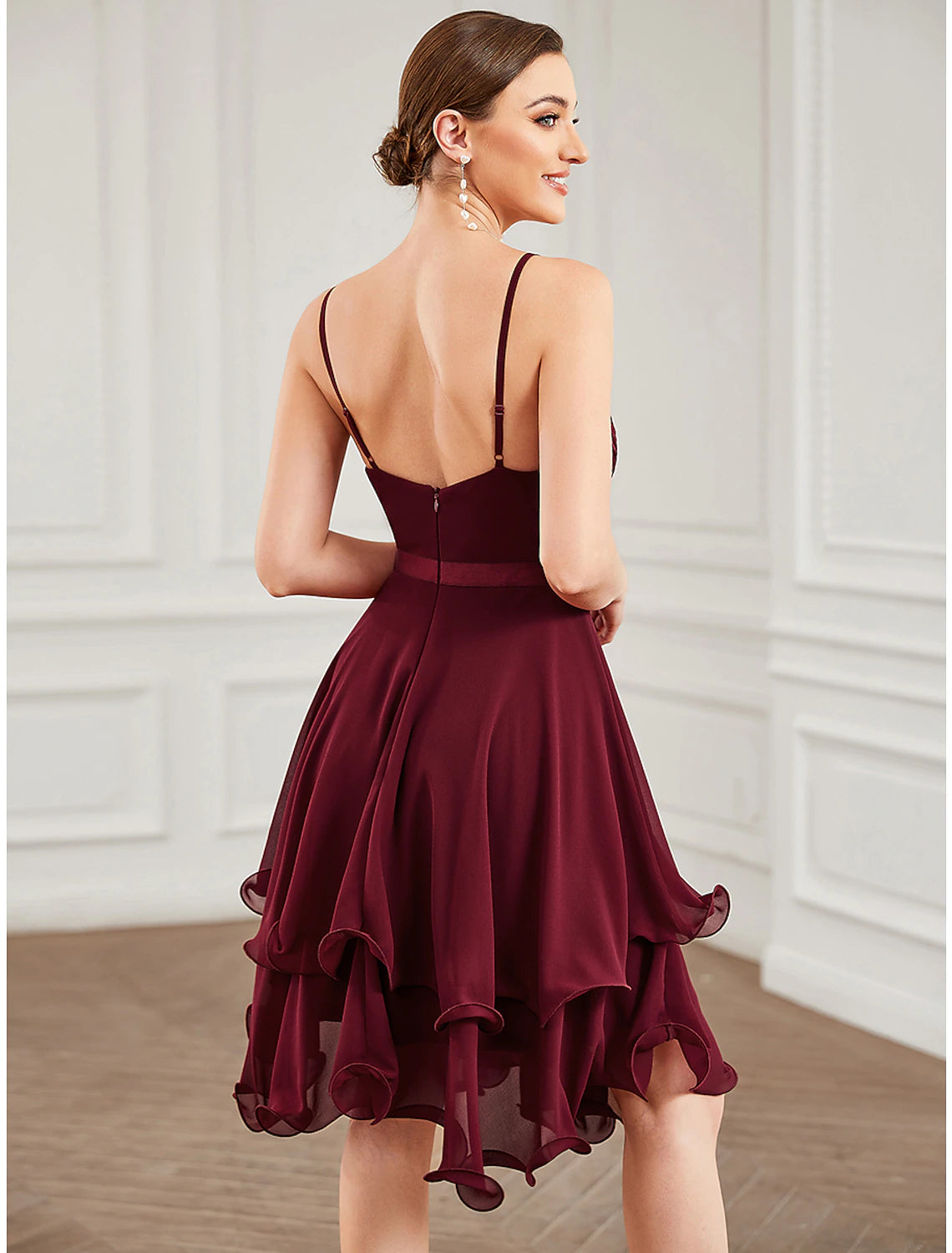 A-Line Homecoming Dresses Tiered Plisse Dress Homecoming Prom Short / Mini Sleeveless Sweetheart Chiffon with