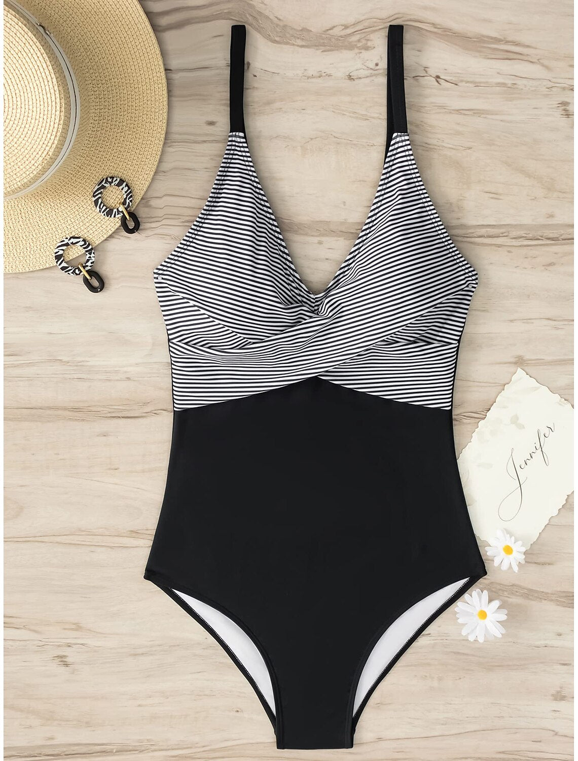 Women's Swimwear One Piece Swimsuit Ruched Criss Cross Polka Dot Strap Stylish Bathing Suits
