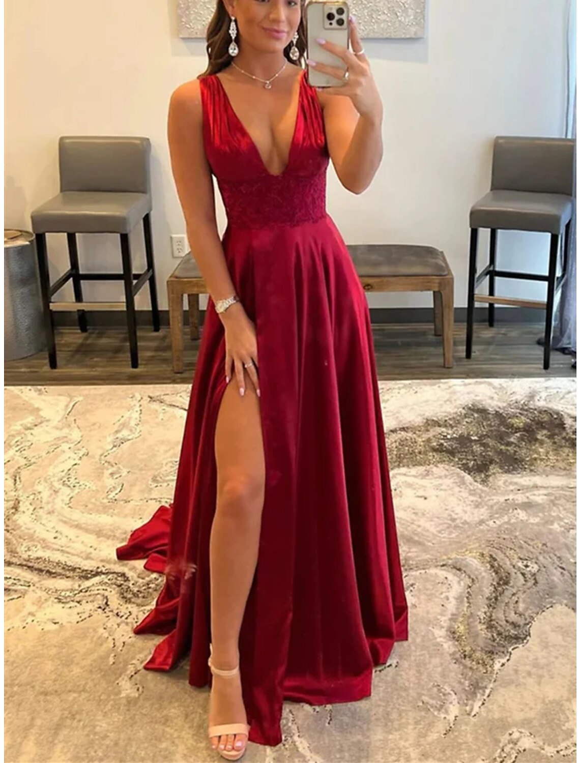 A-Line Prom Dresses Vintage Dress Formal Wedding Party Court Train Sleeveless Scoop Neck Lace Backless