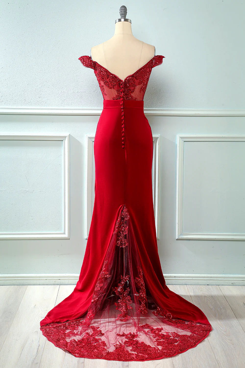 Off Shoulder Sequins Mermaid Prom Dress