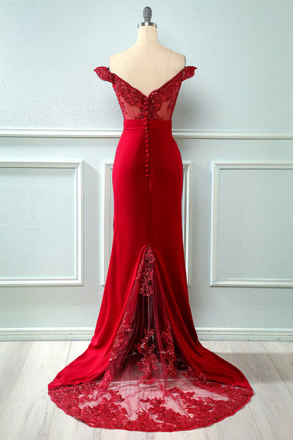 Off Shoulder Sequins Mermaid Prom Dress