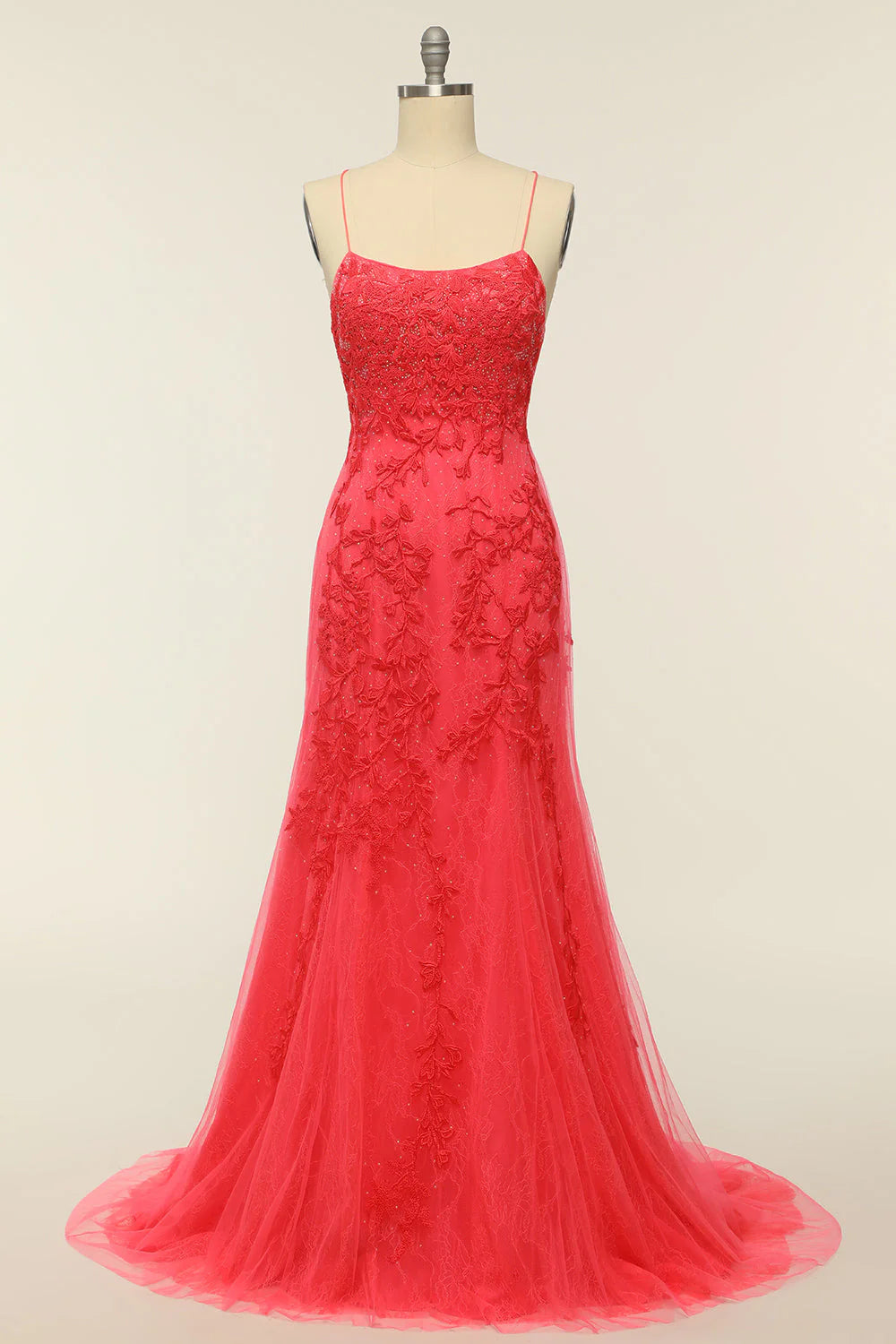 Backless Long Prom Dress with Appliques