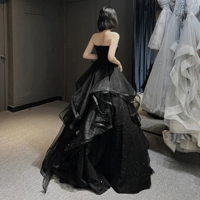 Beaira Black Sweetheart Tulle Ball Gown Formal Dress Black Long Prom Dress prom dresses shops