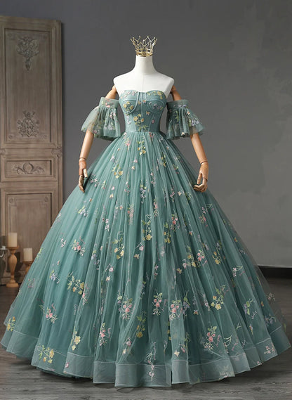 Beaira Beautiful Floral Off Shoulder Scoop Long Formal Dress Floral Prom Dress prom dresses shops