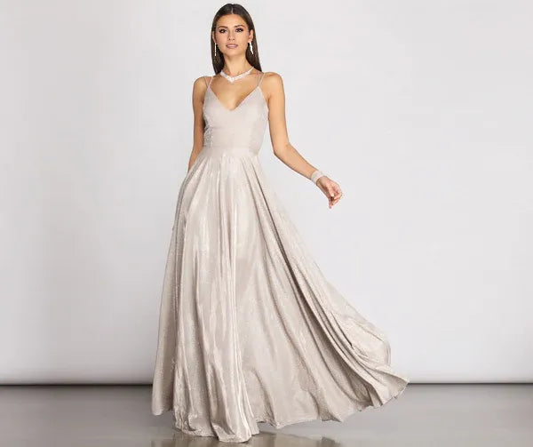 Beaira Elegant Shira Shine Lace Back Gown formal wear dresses