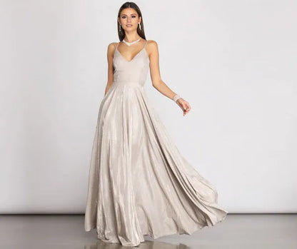 Beaira Elegant Shira Shine Lace Back Gown formal wear dresses