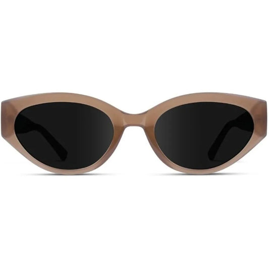 Beaira Women's Oval Cat Eye Sunglasses Vintage Slim Frame Gradient UV Protection Lenses Crystal Coral Pink / Black Lens