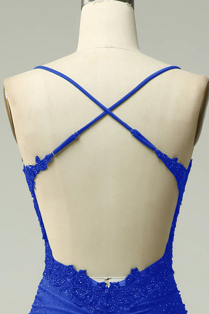 Mermaid Halter Dark Green Long Prom Dress with Appliques Beading