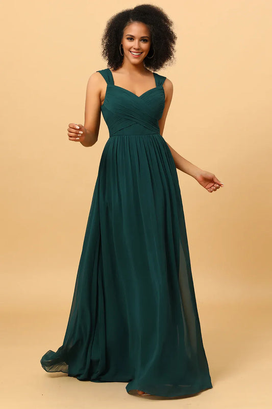 Beaira Pine Chiffon Bridesmaid Dress with Heart Shaped Open Back Bridesmaid dress shop