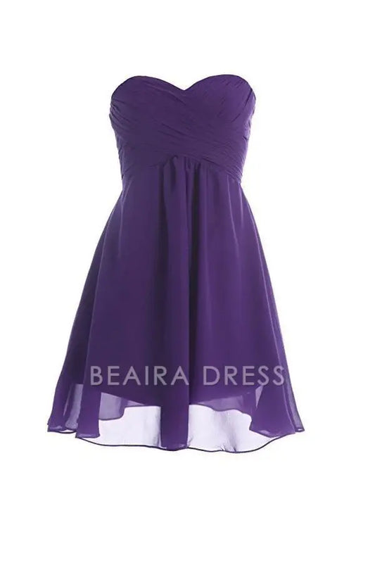 Beaira Simply Chiffon Strapless Bridesmaid Dress Homecoming Dress formal wear dresses