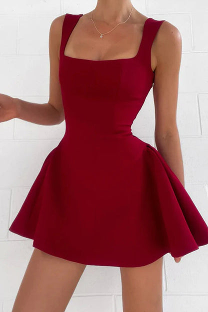 Beaira Simple Romance You Flare ball Mini Dress New Arrivals - Red