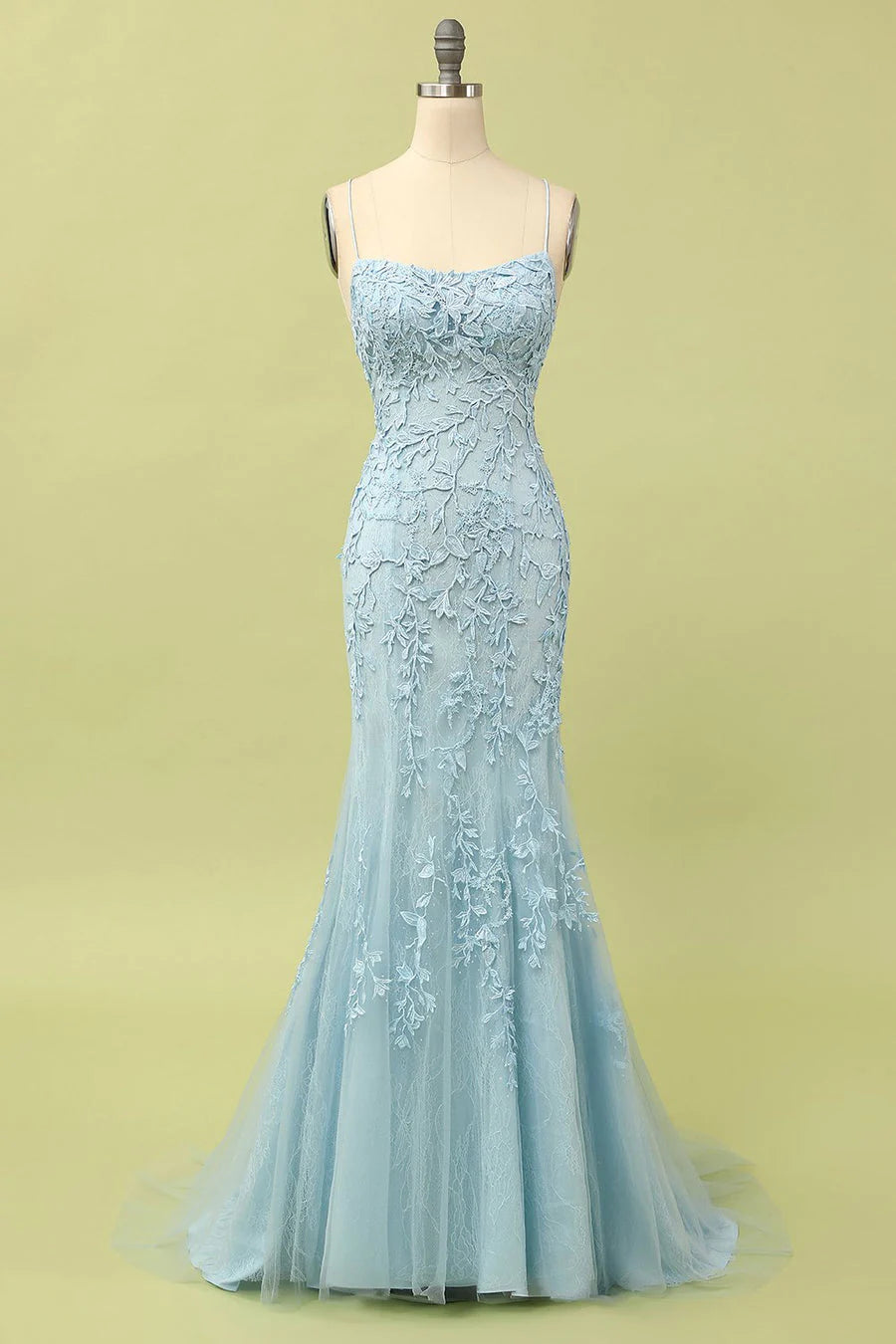 Backless Long Prom Dress with Appliques