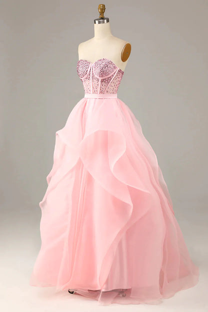 Strapless Ball Gown Evening Dress