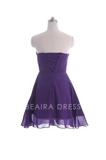 Beaira Simply Chiffon Strapless Bridesmaid Dress Homecoming Dress formal wear dresses