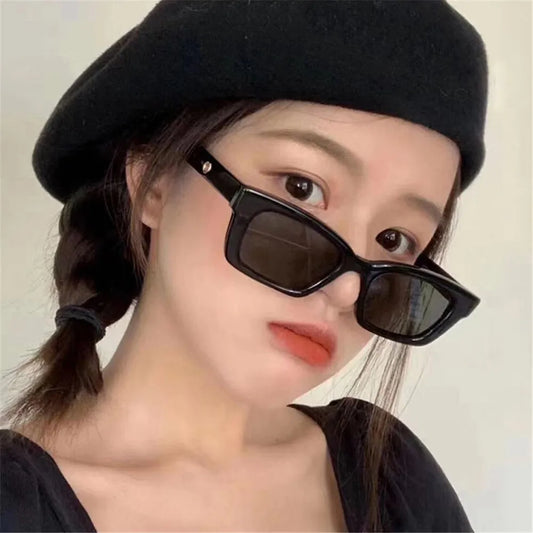 Beaira Rectangle Leopard Sun Glasses UV400 Shades Eyewear Small Frame Square Sunglasses Beach/Travel Vintage Gradient Sunglasses