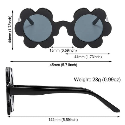 Beaira New Trendy Sunflower Sunglasses for Women Retro Round Flower Sun Glasses Fun Novel Disco/Festival/Party Shades for Adults
