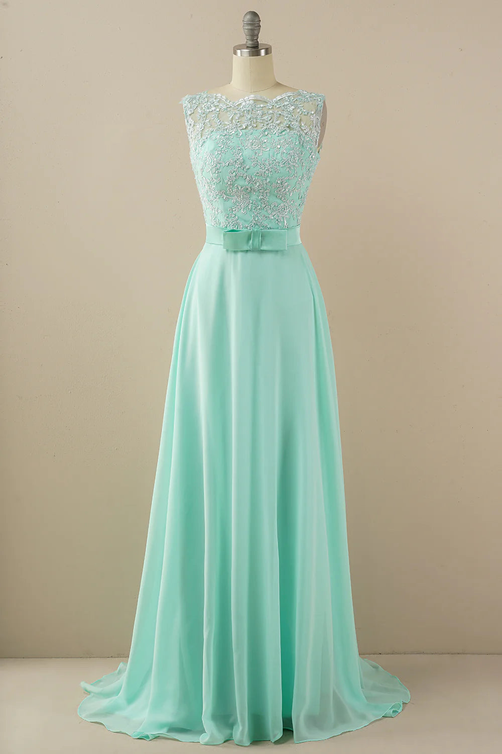 Applique Long Prom Dress
