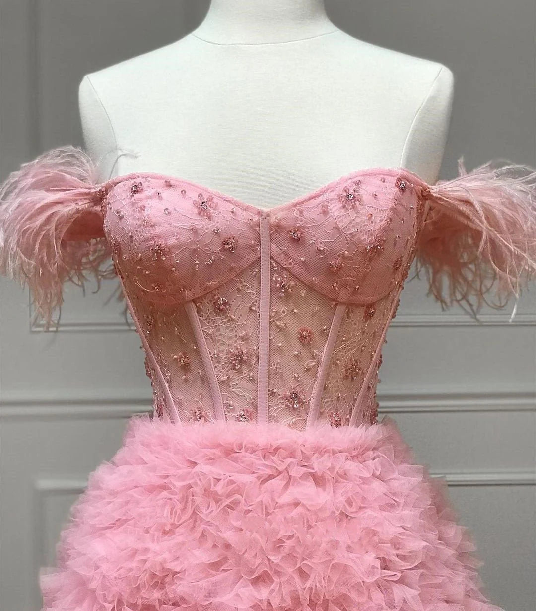 A Line Custom-Made Long Off the Shoulder Sweetheart Prom Dresses with Split