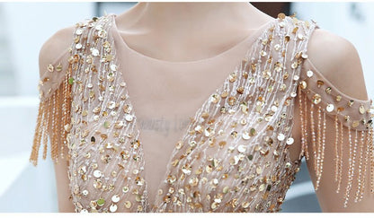 A-line Evening Dress Beading Prom Dress Formal Evening