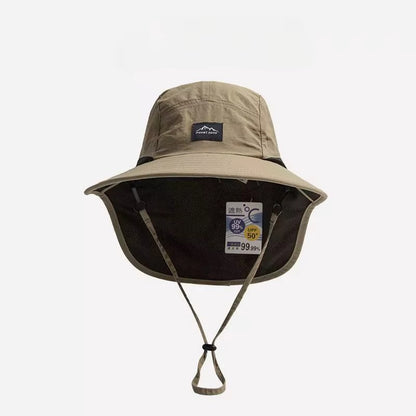 Beaira Unisex Summer Wide Brim Waterproof and Quick-drying Panama Caps Outdoor Visor Bucket Hats Mesh Breathable Sun Hat with Neck Flap