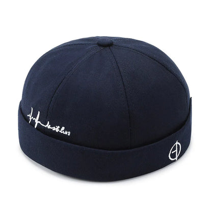 Beaira Adjustable Vintage Women Brimless Beanies Hats Fashion Embroidery Men Docker Cap Skullcap Hat Unisex Street Hip Hop Sailor Caps