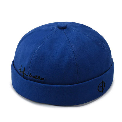 Beaira Adjustable Vintage Women Brimless Beanies Hats Fashion Embroidery Men Docker Cap Skullcap Hat Unisex Street Hip Hop Sailor Caps