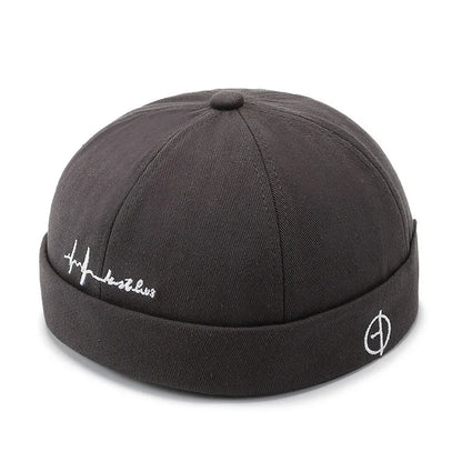 Beaira Adjustable Vintage Women Brimless Beanies Hats Fashion Embroidery Men Docker Cap Skullcap Hat Unisex Street Hip Hop Sailor Caps