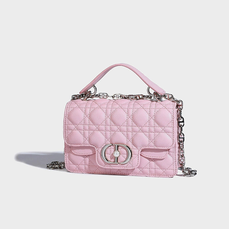 Beaira A niche pink diamond grid small square bag for women's new high-end fashion handbag chain shoulder crossbody bag