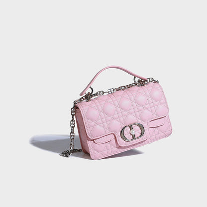 Beaira A niche pink diamond grid small square bag for women's new high-end fashion handbag chain shoulder crossbody bag