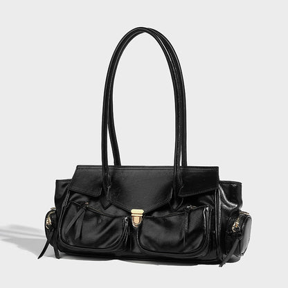 Beaira Autumn and winter vintage large capacity motorcycle handbag sweet and cool spicy girl versatile armpit bag commuting fashionable shoulder bag