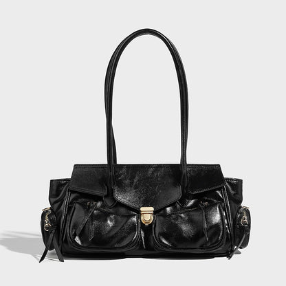 Beaira Autumn and winter vintage large capacity motorcycle handbag sweet and cool spicy girl versatile armpit bag commuting fashionable shoulder bag
