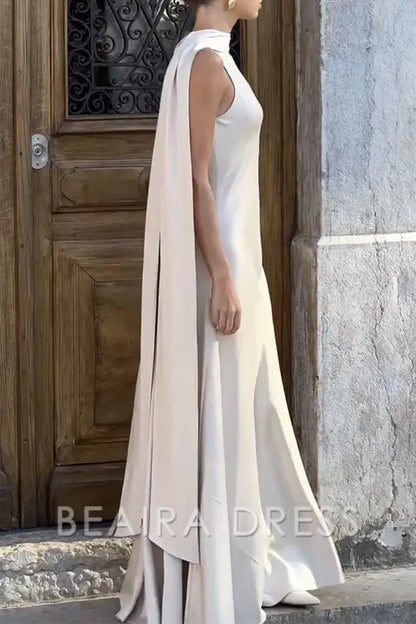 Beaira Celebrities Elegant Solid Patchwork O Neck Evening Dress Dresses formal wear dresses