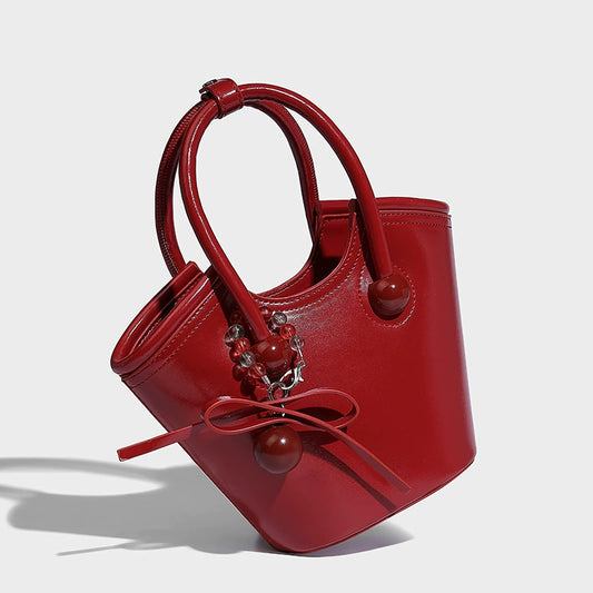 Beaira Cherry Love Handheld Tote Bag New Wedding Large Capacity Vegetable Basket Versatile Single Shoulder Cross Shoulder Bag