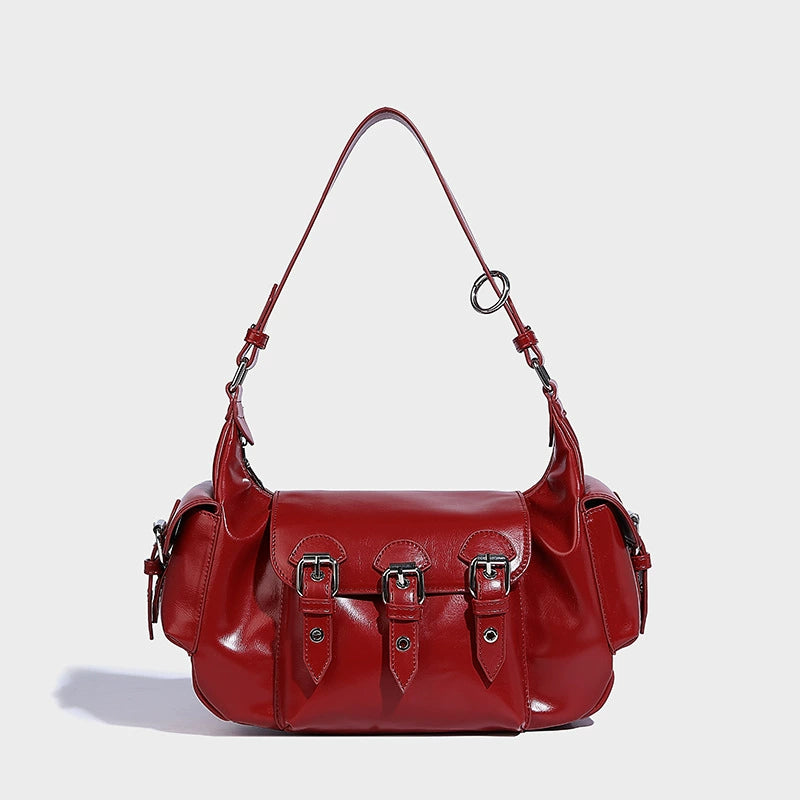 Beaira Cool and spicy girl motorcycle style armpit bag fashionable and trendy handbag autumn and winter new multi pocket shoulder bag