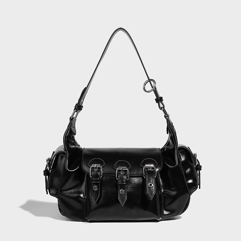 Beaira Cool and spicy girl motorcycle style armpit bag fashionable and trendy handbag autumn and winter new multi pocket shoulder bag