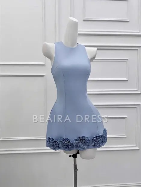 Beaira Elegant Elegant 3D Flower Satin Birthday Dress Homecoming Dress formal wear dresses