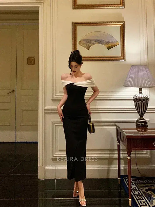 Beaira Elegant Gorgeous Mermaid Off The Shoulder Black Date Night Dress Prom Dresses Birthday Outfits formal wear dresses