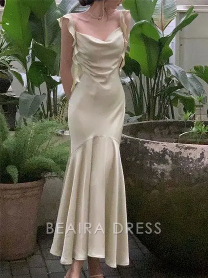 Beaira Elegant New Fashion Party Dresses Ruffle Floor Length Evening Prom Dress hot sale for women